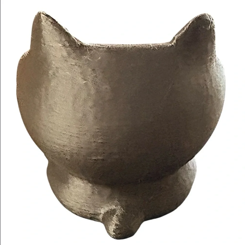 BLACK Cat-Shaped Pet bowl 5x5in deep dish